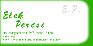 elek percsi business card